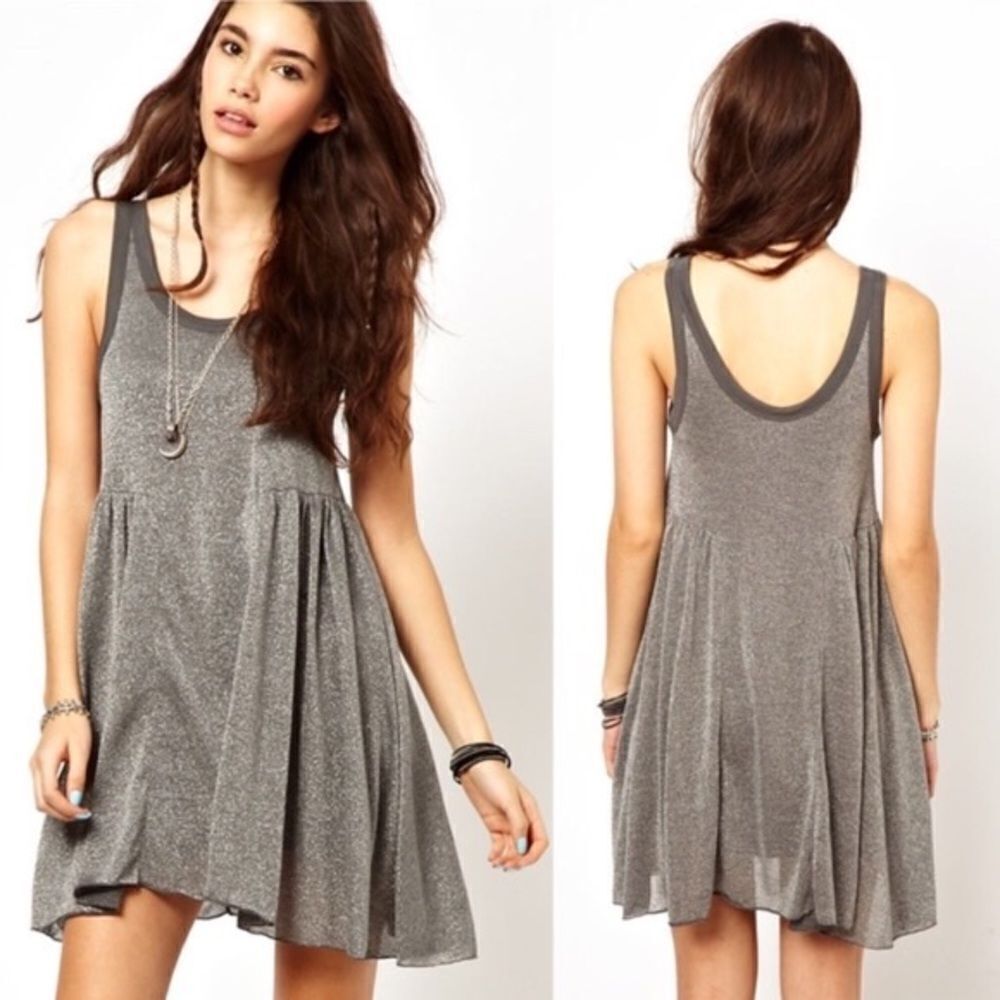 Free People Silver Metallic Dress